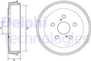 Delphi BF536 - Спирачен барабан parts5.com