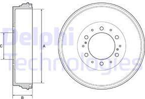 Delphi BF537 - Спирачен барабан parts5.com