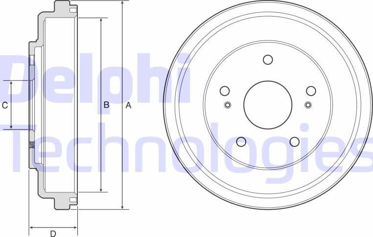 Delphi BF609 - Tambur frana parts5.com