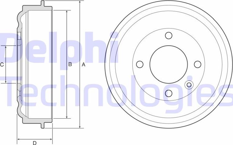 Delphi BF638 - Brake Drum parts5.com