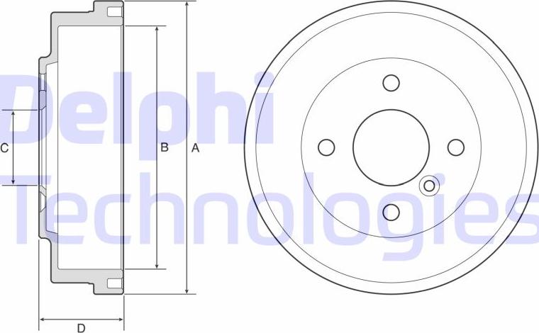 Delphi BF627 - Brake Drum parts5.com