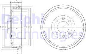 Delphi BF169 - Tambour de frein parts5.com