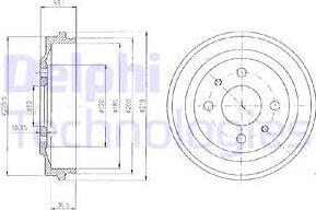 Delphi BF136 - Tambur frana parts5.com