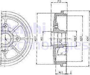 Delphi BF392 - Zavorni boben parts5.com