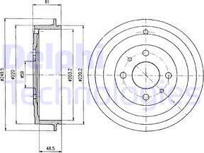 Delphi BF366 - Tambur frana parts5.com