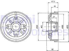 Delphi BF324 - Tambor de freno parts5.com