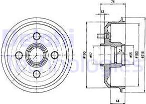 Delphi BF229 - Tambur frana parts5.com