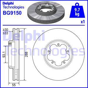 Delphi BG9150 - Brake Disc parts5.com