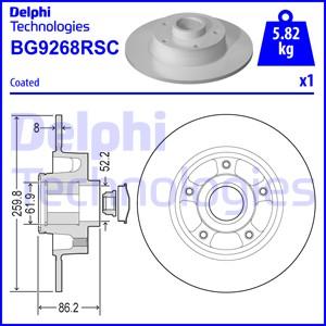 Delphi BG9268RSC - Bremsscheibe parts5.com