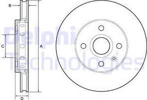 Delphi BG4647C - Disco de freno parts5.com