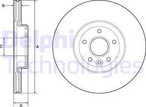 Delphi BG4056C - Спирачен диск parts5.com