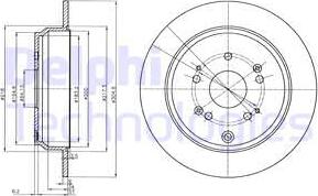 Delphi BG4064C - Тормозной диск parts5.com