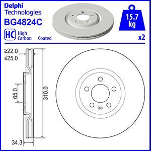 Delphi BG4824C - Тормозной диск parts5.com