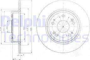 Delphi BG4249 - Тормозной диск parts5.com