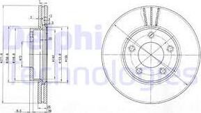 Delphi BG3927 - Brake Disc parts5.com