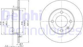 Delphi BG3505 - Disco de freno parts5.com