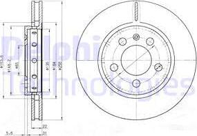 Delphi BG3611 - Тормозной диск parts5.com