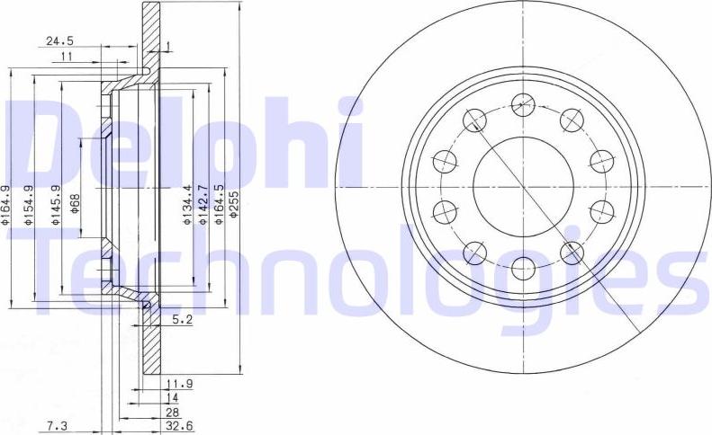 Delphi BG3674C - Δισκόπλακα parts5.com