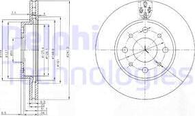 Delphi BG3839 - Disco de freno parts5.com