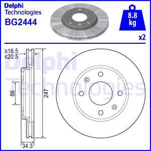 Delphi BG2444 - Disc frana parts5.com