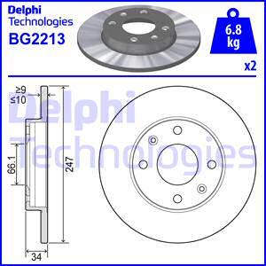 Delphi BG2213 - Brzdový kotouč parts5.com