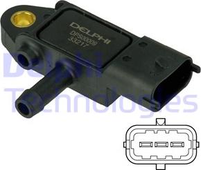 Delphi DPS00009 - Senzor, presiune gaze evacuare parts5.com