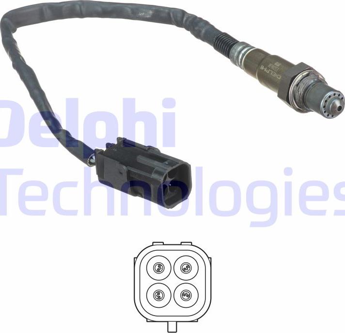 Delphi ES20638-12B1 - Ламбда-сонда parts5.com