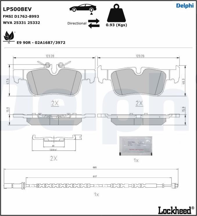 Delphi LP5008EV - Set placute frana,frana disc parts5.com