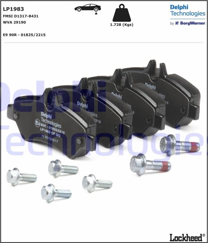 Delphi LP1983 - Brake Pad Set, disc brake parts5.com