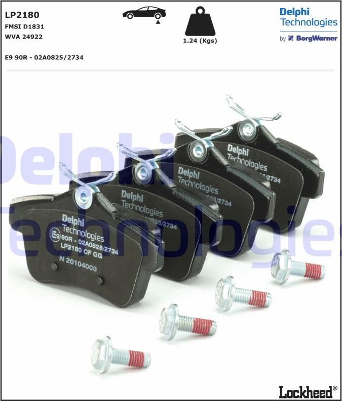 Delphi LP2180 - Brake Pad Set, disc brake parts5.com