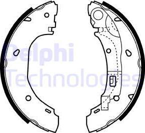 Delphi LS1925 - Комплект тормозных колодок, барабанные parts5.com