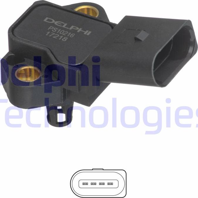 Delphi PS10216 - Sensor, presión colector de admisión parts5.com