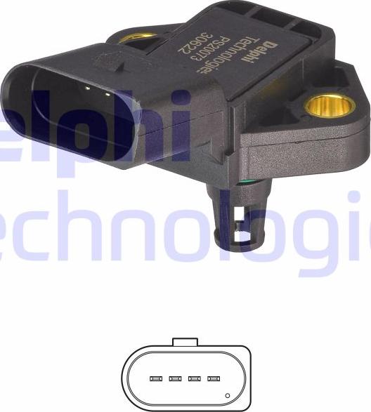 Delphi PS20073-12B1 - Senzor, tlak u usisnoj cijevi parts5.com