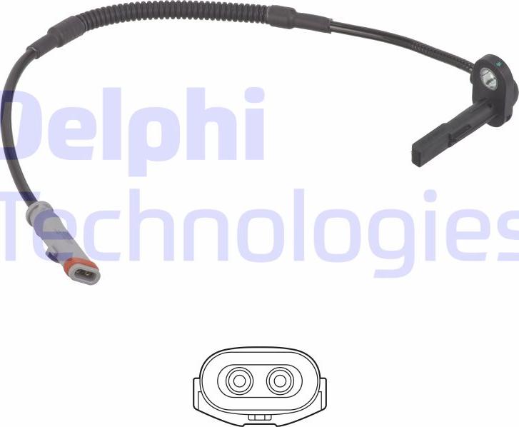 Delphi SS21252-12B1 - Sensor, wheel speed parts5.com