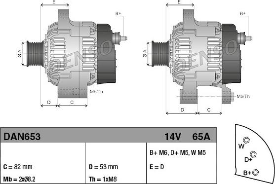 Denso DAN653 - Alternator parts5.com