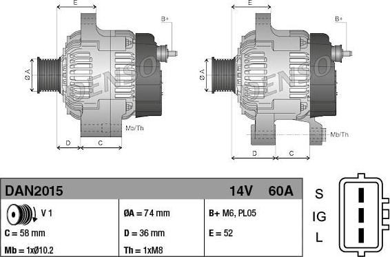 Denso DAN2015 - Generátor parts5.com