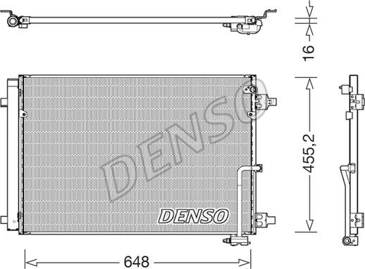 Denso DCN02045 - Kondenzátor, klimatizace parts5.com