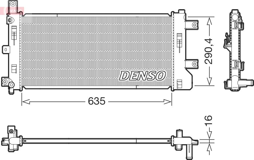 Denso DRM46105 - Radiador, refrigeración del motor parts5.com