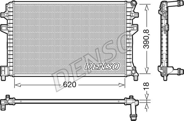 Denso DRM02018 - Hűtő, motorhűtés parts5.com