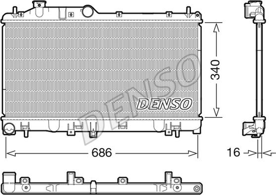 Denso DRM36025 - Radiateur, refroidissement du moteur parts5.com