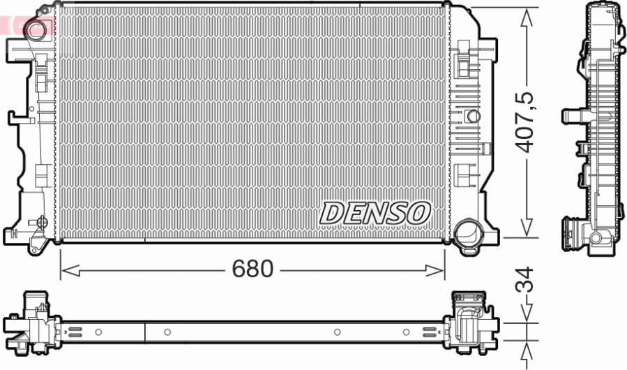 Denso DRM32053 - Hladilnik, hlajenje motorja parts5.com