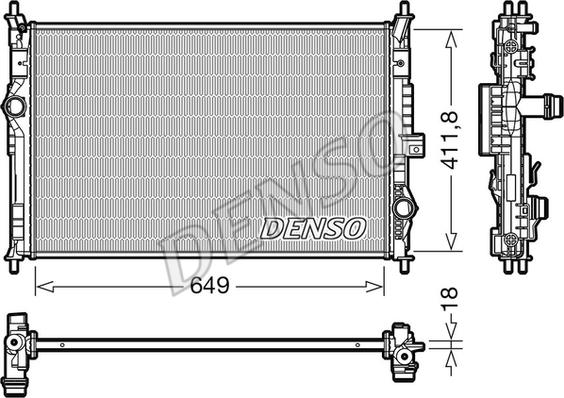 Denso DRM21103 - Radiador, refrigeración del motor parts5.com