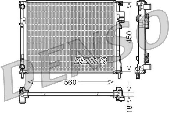 Denso DRM23095 - Радиатор, охлаждане на двигателя parts5.com