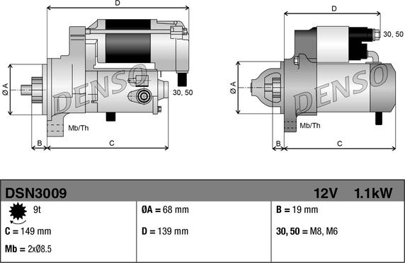 Denso DSN3009 - Starter parts5.com