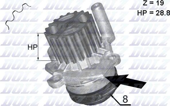 DOLZ A224 - Водна помпа parts5.com