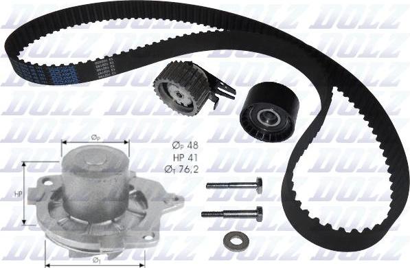 DOLZ KD045 - Set pompa apa + curea dintata parts5.com