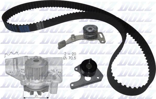 DOLZ KD023 - Set pompa apa + curea dintata parts5.com