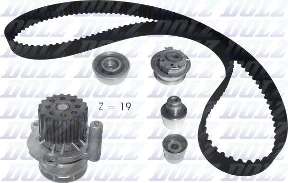 DOLZ KD156 - Pompa wodna + zestaw paska rozrządu parts5.com