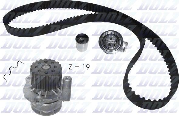 DOLZ KD105 - Vízpumpa + fogasszíj készlet parts5.com