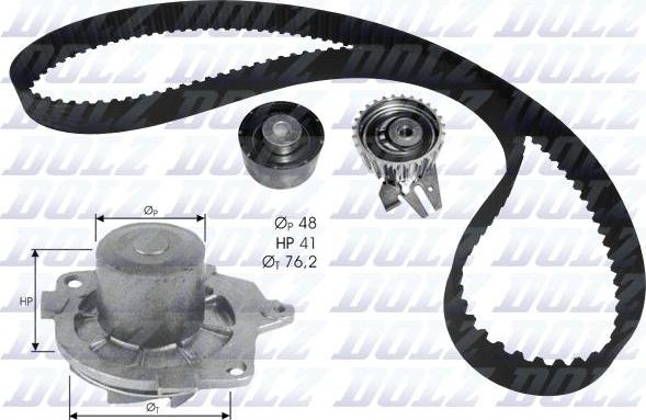 DOLZ KD114 - Pumpa za vodu + komplet zupčastog kaiša parts5.com